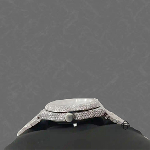 Luxueux élégant entièrement glacé Moissanite montre d'affaires pour hommes accessoire Unique mouvement à Quartz 20mm cadran en verre montre-bracelet - Product Image 2