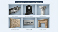 Machine CNC 5 axes monobloc pour découpe d'éviers en quartz et profilage de granit avec ventouse et positionnement par caméra