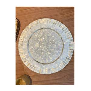 Estilo europeo BOHO madre perla incrustaciones nácar cargador de madera placas rústicas comedor fiesta vajilla decoración con diseño bohemio - Product Image 5