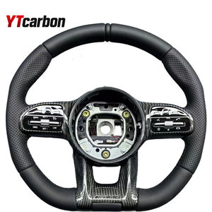 Volant en cuir personnalisé et en cuir perforé YTcarbon pour C E Class W204 X204 W205 CLA X118 C238 X253 GLC <span class=keywords><strong>63</strong></span> C63 E63 <span class=keywords><strong>AMG</strong></span> - Product Image 5