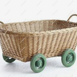 Juguetes de simulación para niños: cochecito de madera artesanal en miniatura, muebles de mimbre para muñecas, cunas para muñecas bebé, cuna para dormitorio y exterior. - Product Image 2