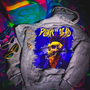 Sudadera con Capucha Unisex de Corte Regular, Estilo Punk, Lavado Ácido, Bordada, 100% Algodón, Diseño Estético Impreso de Alta Calidad, Bolsillos, Secado Rápido - Product Image 5