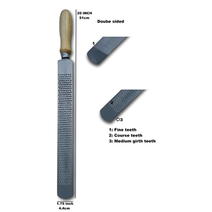Escopa de herrador de 20 "al por mayor con mango de madera | Herramienta de herrador de longitud personalizada | Escofina de pezuña equina para el cuidado de caballos y pezuñas - Product Image 2