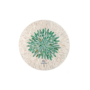 Best Seller Modern Design Mother of Pearl round Placemat Serving Tray for Tableware Restaurant Kitchenware Made in Vietnam - Product Image 1