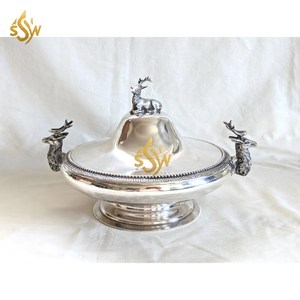 จานหม้อปรุงอาหารทำจากแก้วและโลหะขนาดใหญ่ทรงกลมใช้ตกแต่งโต๊ะเครื่องครัวหม้อร้อน - Product Image 5