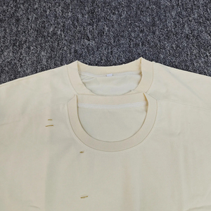 Camiseta personalizada para hombre, camiseta cuadrada desgastada, diseño lavado desteñido vintage con cuello doble y manga larga, estilo informal, venta al por mayor - Product Image 5