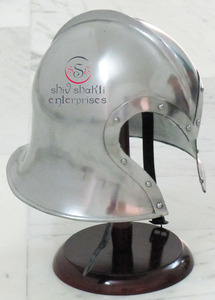 หมวกกันน็อคเยอรมันยุคกลางพร้อมขาตั้งทำจากไม้หมวกนักรบครูเซดชุดฮาโลวีนสำหรับงานปาร์ตี้ - Product Image 6