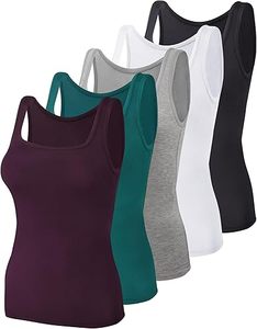 Débardeurs sans manches pour femmes avec accessoire de mode pour femmes à col carré - Product Image 5