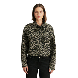 Chaqueta Vaquera Corta de Mezclilla Transpirable de Corte Holgado y Estilo Vintage para Mujer, Top Corto Informal, Jeans Lavados, Fabricante OEM ODM - Product Image 1
