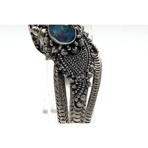 วินเทจ. 925เงินสเตอร์ลิงข้อมือมังกรสำหรับสร้อยข้อมือแฟชั่นที่ไม่ซ้ำกันกับโอปอลไฟ - Product Image 1