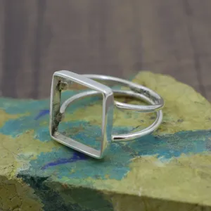 Ouvert carré en forme de 7-30 MM Collet Cup Solid 925 Sterling Silver Bezel Ring Components Fine Jewelry Findings Wholesale - Product Image 1