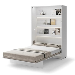 Lit pliable <span class=keywords><strong>à</strong></span> mur vertical d'usine avec étagères de rangement Lumière peu encombrante pour petit appartement ou chambre d'amis - Product Image 1