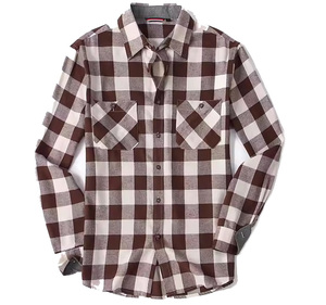 Camisas de franela a cuadros cálidas de otoño e invierno para hombre, diseño de logotipo personalizado de lana de manga larga, estilo informal, patrón sólido, etiqueta personalizada - Product Image 5