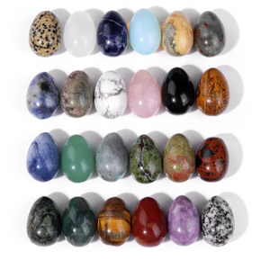 หินควอทซ์ธรรมชาติคริสตัลไข่อัญมณีการออกกำลังกายรักษากังวลปาล์มหินเรกิโดยคริสตัลอัลลิฟและอาเกต - Product Image 1