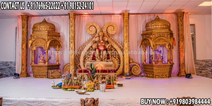 Decoración de escenario Kanyadanam del sur de la India, decoración auténtica con pilares del sur de la India, fábrica de bodas Mandap DEL SUR DE LA India, EE. UU. - Product Image 3
