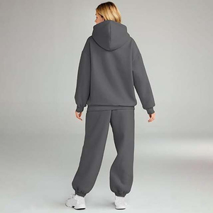New Arrival Winter <b>Women</b> Tracksuit Zipper Hooded <b>Fleece</b> Jacket & <b>Jogger</b> Pants 100% Cotton Quick-drying Breathable Sportswear - Product Image 3