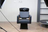 Chaise de lavage de cheveux de luxe pour salon, avec bac en céramique, inclinable hydrauliquement, équipement de beauté professionnel