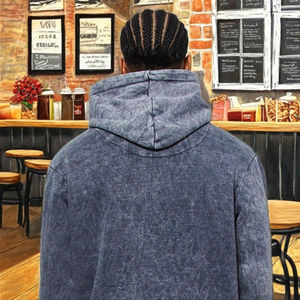 Sweat à capuche personnalisé avec logo, coupe classique, manches longues, broderie, pour homme, durable, 100% coton, polaire respirant, automne - Product Image 2