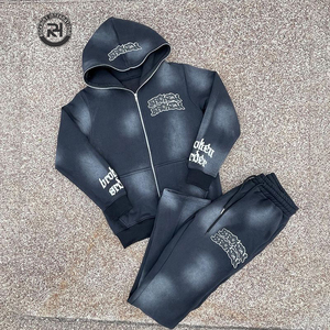 New Arrival Winter Acid Wash Cotton <b>Fleece</b> <b>Hoodie</b> Vintage Style Custom Oversized Unisex Streetwear Sweatshirt Bulk Wholesale - Product Image 4