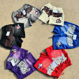 กางเกงขาสั้นผ้าฝ้ายสำหรับผู้ชายกางเกงวิ่งออกกำลังกายแบบวินเทจกางเกงขาสั้นผ้าตาข่ายพิมพ์ลายหน้าจอพัฟสำหรับออกกำลังกาย100% วิ่ง - Product Image 2