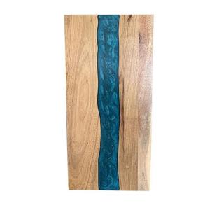 Planche à découper en bois de créateur avec tourbillon de couleur artistique fabriquée à la main pour le service de cuisine élégant et la décoration de la maison Durable - Product Image 1