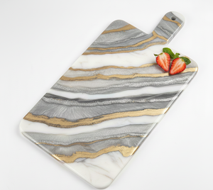 Tabla de Cortar Redonda de Mármol y Resina de Alta Calidad, Apta para Lavavajillas, Ecológica, para Cocinar y Servir en la Cocina - Product Image 6