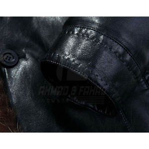 Veste en cuir écologique respirante pour homme avec logo frontal Doublure douce Streetwear d'hiver pour le confort - Product Image 6