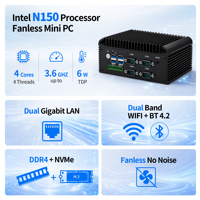 Mini PC CWWK Firewall N150 8250U con 4 puertos COM RS232/RS485, 2 puertos Gigabit LAN, DDR4, SIM, HD, VGA, SATA3.0, microordenador industrial.