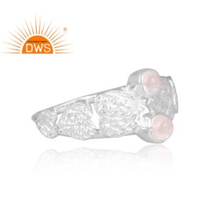 Vente chaude Fine Sterling Silver Natural Rainbow Moon Stone Gemstone Déclaration Ring Fabricant de bijoux personnalisés - Product Image 3