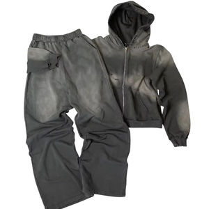 Ensemble de survêtement en coton avec logo personnalisé de haute qualité, élégant, confortable, respirant, vêtements de sport tendance, survêtement tendance - Product Image 1