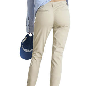 Pantalón Chino Estilo Urbano para Mujer, Look Casual, Tela Elástica, Cierre de Botones, Cintura Ajustada, Estilo Frontal Plano - Product Image 3