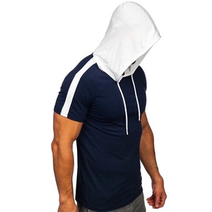 Nueva Llegada, Camiseta con Capucha de Manga Corta, Informal, Transpirable, Ecológica, 100% Algodón para Hombre, Negra - Product Image 6