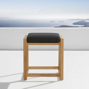 Banco individual para sentarse hecho de madera de teca respetuosa con el medio ambiente, diseño minimalista para interiores o exteriores, bueno y duradero - Product Image 5