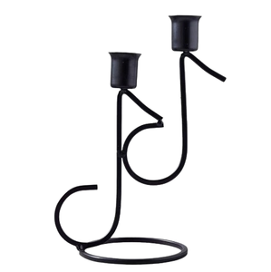 Nouveau design de bougeoir en métal, bougeoir décoratif en fer noir pour Noël pour la maison et la salle de restaurant - Product Image 6