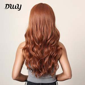 22 Inches Long Synthetic Women's <b>Wigs</b> Curly <b>Brown</b> with Bangs for Daily Use Cosplay Parties Light <b>Brown</b> Lace for Photos-LC034-1 - Product Image 2
