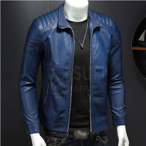 Wholesale Custom Logo Winter Men Leather Jacket Front Logo Position Windproof Eco-Friendly Outdoor Use Casual Zipper Closure - Product Image 3