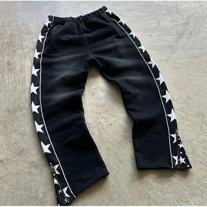 Pantalones de chándal deportivos de dos tonos personalizados Pantalones de chándal de diseño de panel de pierna ancha para hombres con logotipo Proveedor OEM - Product Image 6