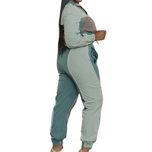 Wholesale Patchwork Gym Set Tracksuit Jogging Workout Windbreaker Elasticated Tracksuit for Women Gym Set Jogging Tracksuit - Product Image 2