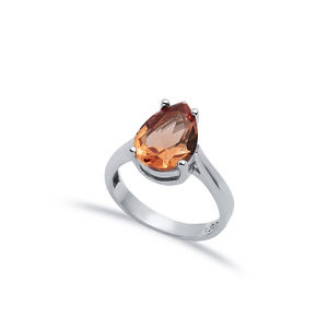 Anillo de mujer de racimo pedregoso con diseño de gota de pera de 10x12mm, piedra sultanita turca hecha a mano, venta al por mayor, joyería fina de Plata de Ley 925 - Product Image 3