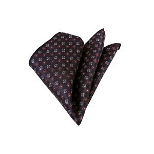 Pañuelo de satén floral negro, rojo y blanco - Product Image 1