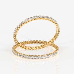 Brazalete de Oro de 18K con Diamantes Moissanite y Corte Marquesa, Elegantes Pulseras y Brazaletes - Product Image 1