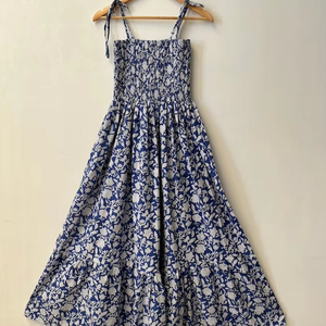 Trendy Indian Block Print Women's Girls' Pure Cotton Maxi Dress Casual Summer Evening Party <b>Long</b> Midi Bulk Natural Pattern Hot! - Product Image 1
