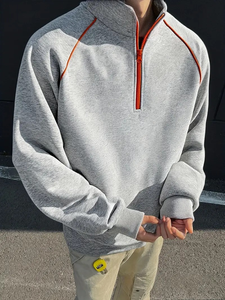 Custom Men's Casual Sports <b>Sweatshirt</b> Solid Design Regular Fit Crew Neck Long Sleeve Non-Stretch <b>Fleece</b> Fabric Winter 100% - Product Image 3