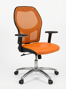 Silla de Oficina Ergonómica Moderna Roza, Ajustable, de Malla y Cuero, con Patas de Acero, para Estudiantes, Empleados, Oficina en Casa, Escuela, Taller - Product Image 6