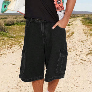 Shorts Vaqueros Personalizados de Corte Holgado para Hombre, 100% Algodón Ecológico, con Bolsillos Tipo Cargo, Casuales, Lavados, para Verano - Product Image 5