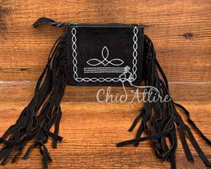 กระเป๋าใส่เหรียญหนังกลับอเนกประสงค์กระเป๋าหนังแท้มีซิปสำหรับผู้หญิงรองเท้าบูทหนังแท้สไตล์ตะวันตก - Product Image 1