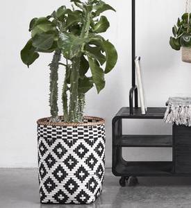 ตะกร้าสานไม้ไผ่ลายเรขาคณิตสีน้ำเงินสไตล์นอร์ดิกพร้อมฝาปิดที่เก็บของอเนกประสงค์สำหรับบ้านและสำนักงาน - Product Image 5