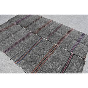 Alfombra Turca de 6x8.6 pies, Alfombra Kilim Vintage, Alfombra de Lana Gris Estilo Suroeste - Product Image 4
