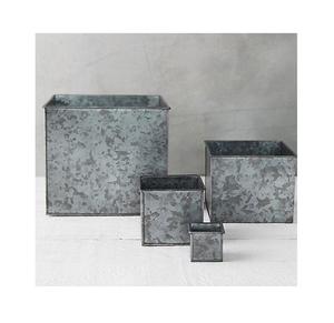 Maceta de metal con acabado galvanizado de moda con asas para macetas decorativas de forma ovalada para interiores y exteriores - Product Image 6