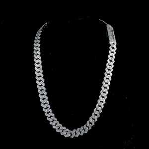 Chaîne à maillons cubains Moissanite 14mm Cadeau d'anniversaire et de fête pour homme Style Hip Hop glacé plaqué rhodium en argent sterling 925 - Product Image 1